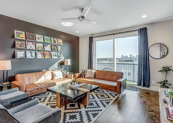 Big New And Modern With Skyline View Mural And Ping Pong